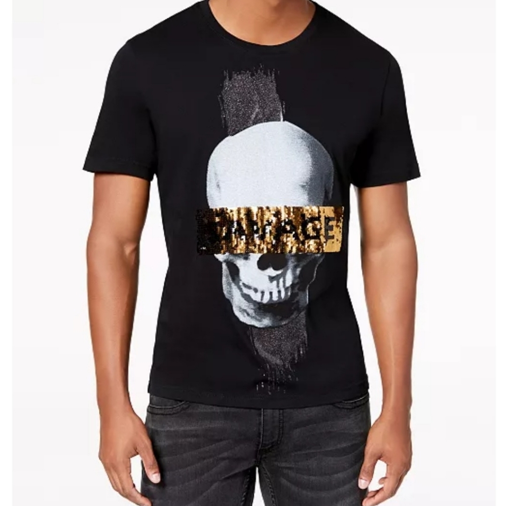 INC Sequin Graphic Tee Shirt